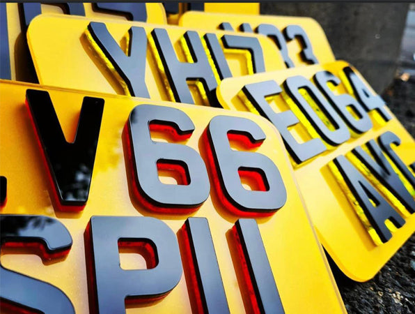 4D Neon 9x7 Bike Number Plates | Bright & Durable