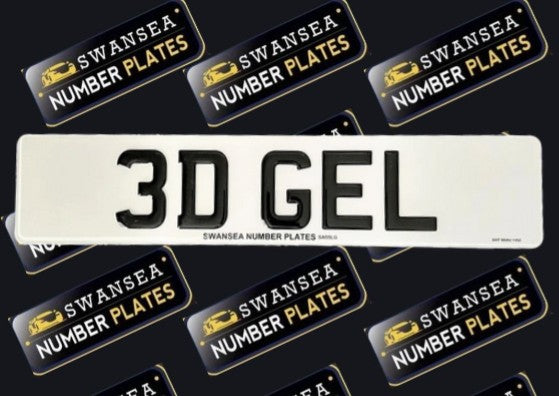 "3D Gel Plates | Customizable Premium Car, Van, and Trailer Plates, featuring a raised gel design for a sleek, high-quality finish, available for personalization to fit various vehicle types."