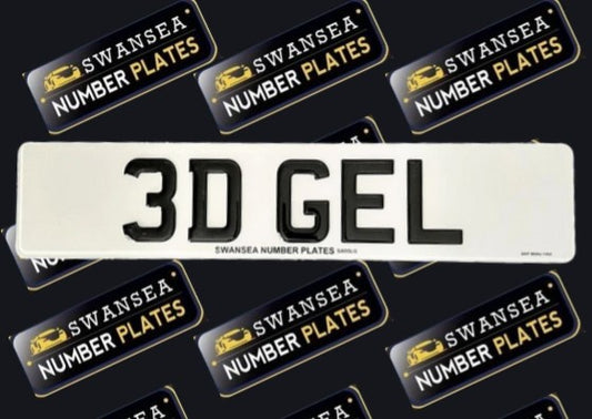 "3D Gel Plates | Customizable Premium Car, Van, and Trailer Plates, featuring a raised gel design for a sleek, high-quality finish, available for personalization to fit various vehicle types."