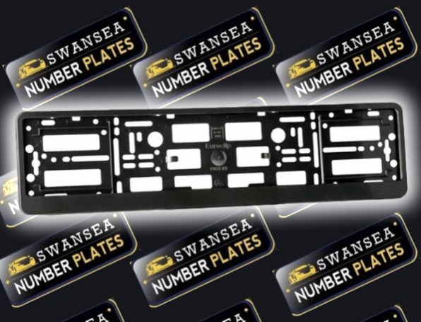 "2X Black ABS Number Plate Surrounds Holder Frame - Universal Fit for All Cars, durable and sleek design, suitable for standard license plates, offering protection and secure installation for any vehicle."